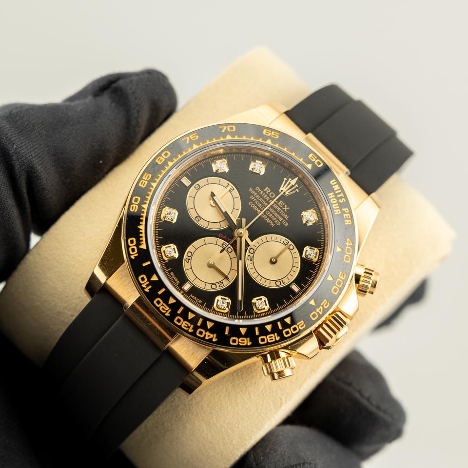 Chronograph Racing Watch, Yellow Gold Tone, 40 mm