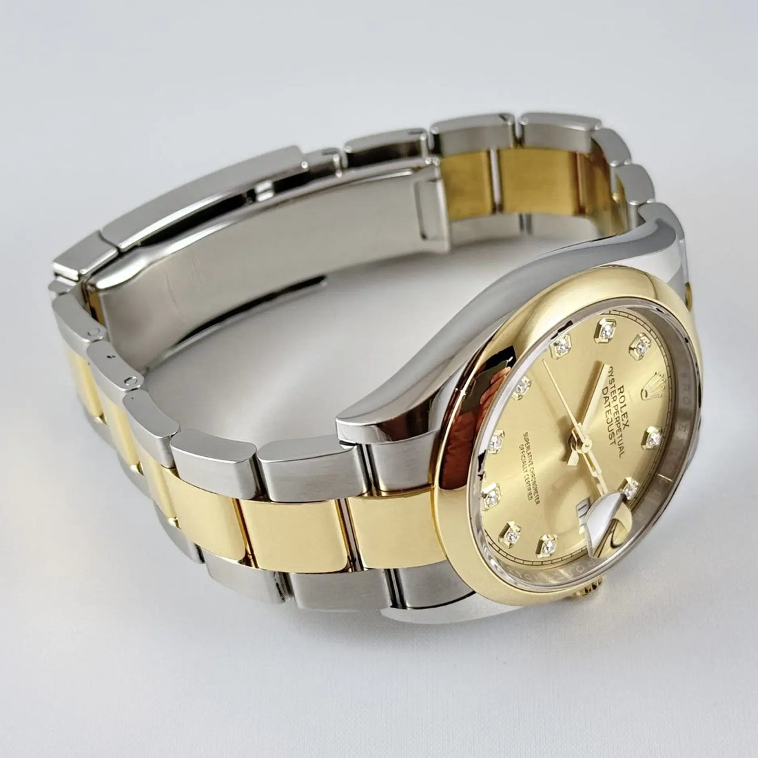 Classic Date Watch, Yellow Gold Tone, Steel, 36 mm
