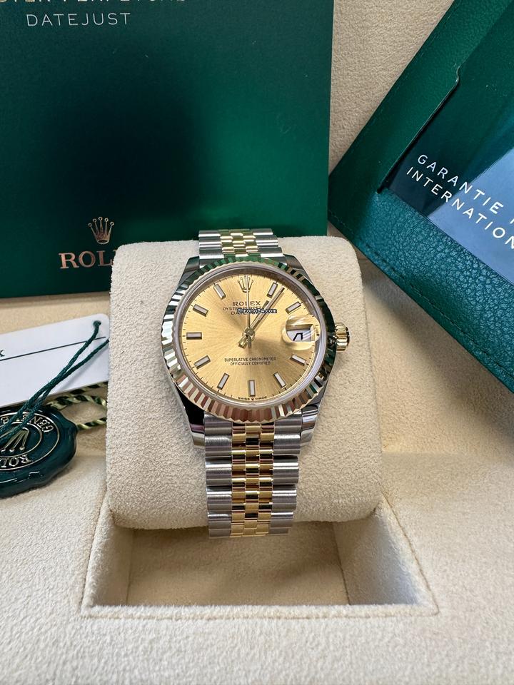 Classic Date Watch, Yellow Gold Tone, Steel, 28-36 mm