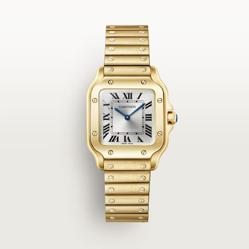 Square Case Watch, Yellow Gold Tone, Small Model