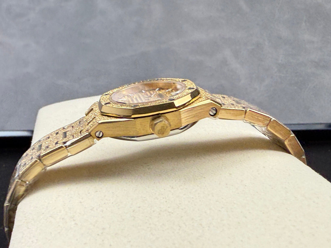 Octagonal Bezel Watch, Yellow Gold Tone, 23 mm