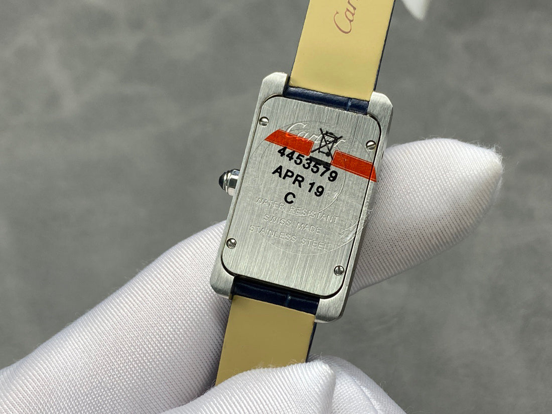 Rectangular Case Watch, White Gold Tone, White, Mini Model