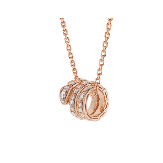 Snake-Scale Necklace, Rose Gold Tone, Stone-Set