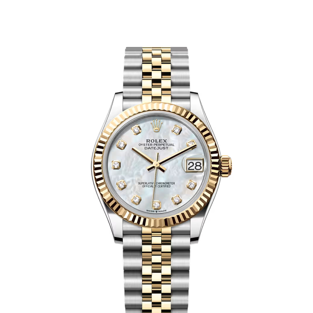 Classic Date Watch, Yellow Gold Tone, Steel, 31 mm