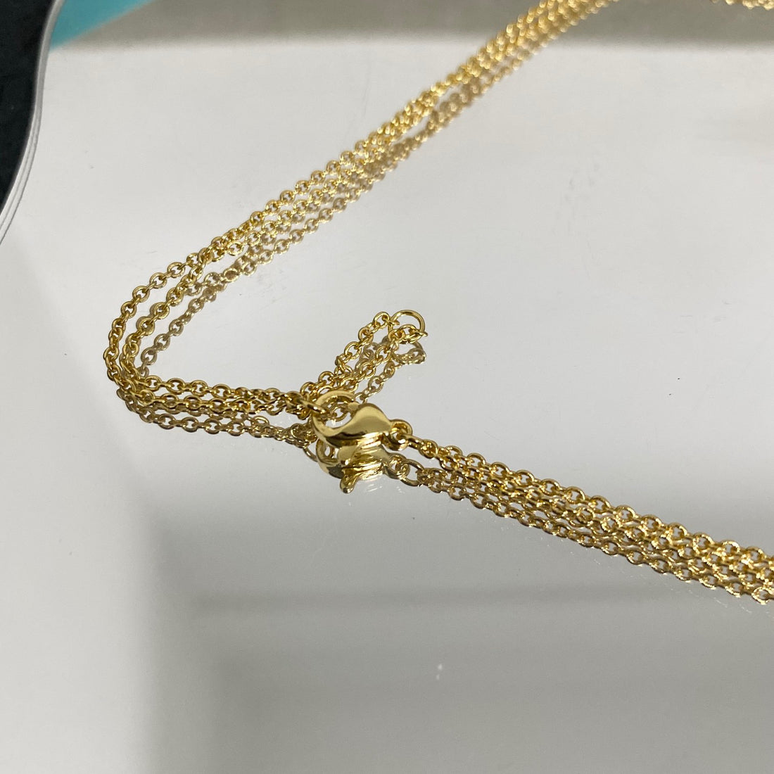 Link Pendant Necklace, Yellow Gold Tone