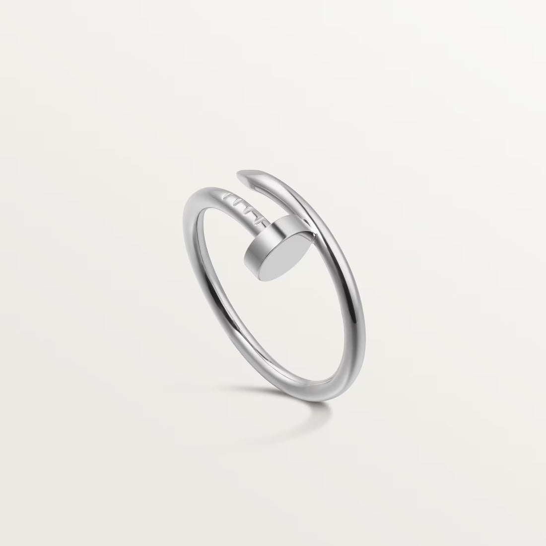 Wrapped Nail Ring, White Gold Tone