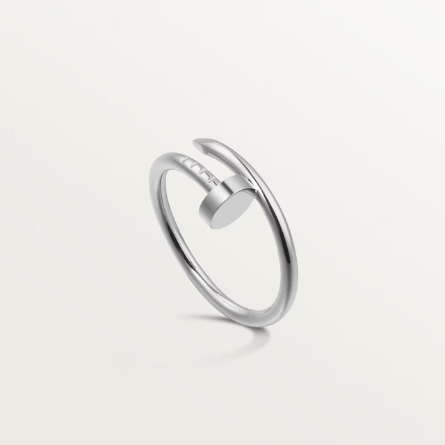 Wrapped Nail Ring, White Gold Tone