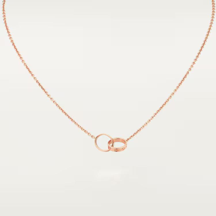 Screw-Motif Pendant Necklace, Rose Gold Tone