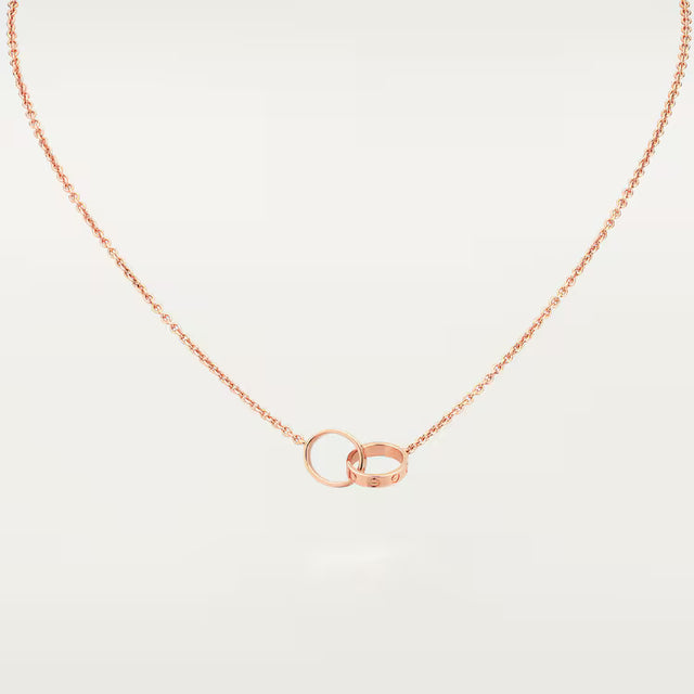 Screw-Motif Pendant Necklace, Rose Gold Tone