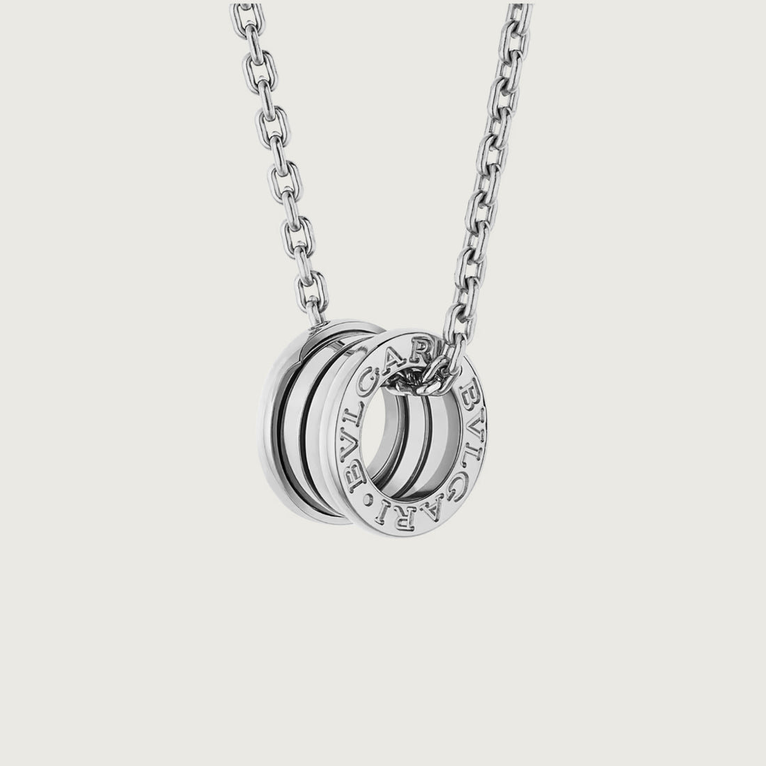 Spiral Pendant Necklace, White Gold Tone
