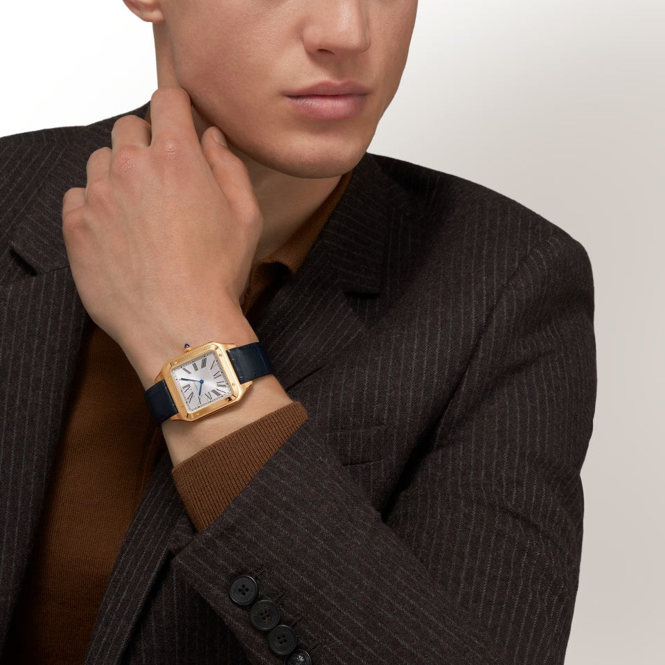 Slim Square Case Watch, Yellow Gold Tone, Extra Large Model