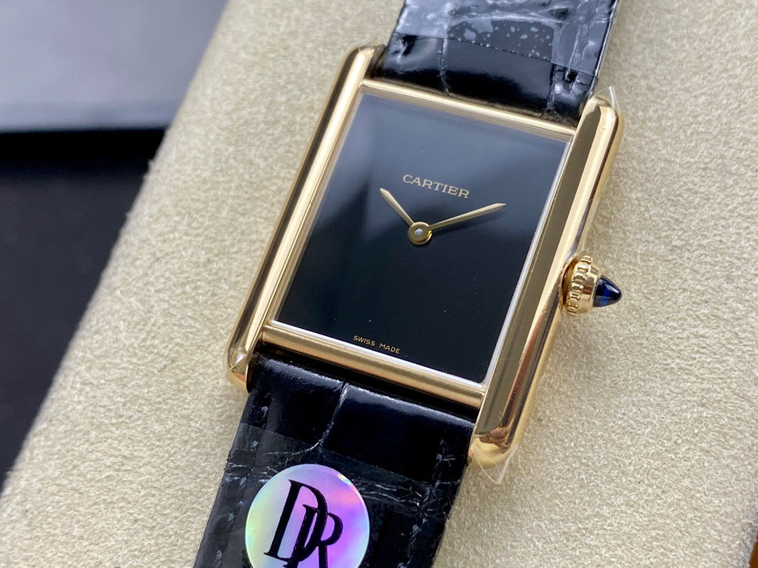 Rectangular Case Watch, Yellow Gold Tone, Medium Model