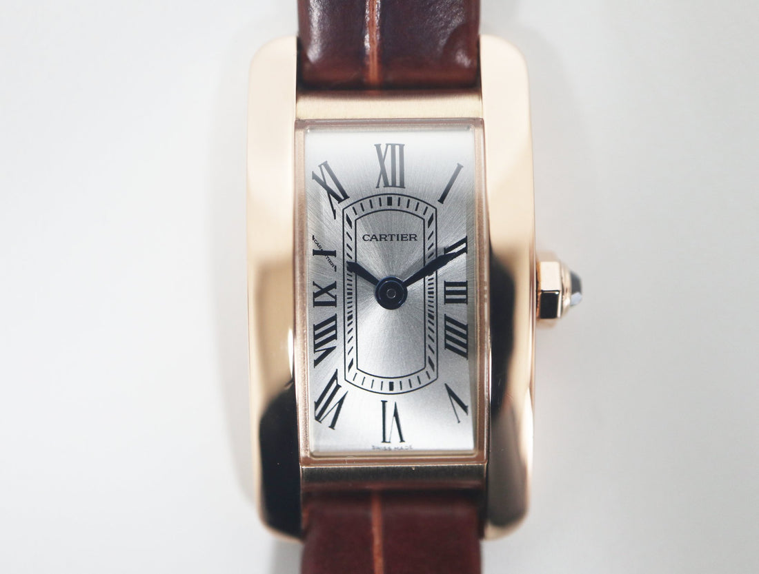 Rectangular Case Watch, Yellow Gold Tone, Small Model