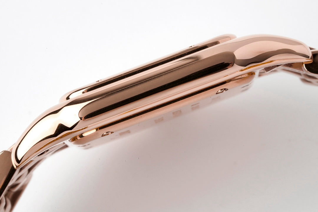 Square Link-Bracelet Watch, Rose Gold Tone