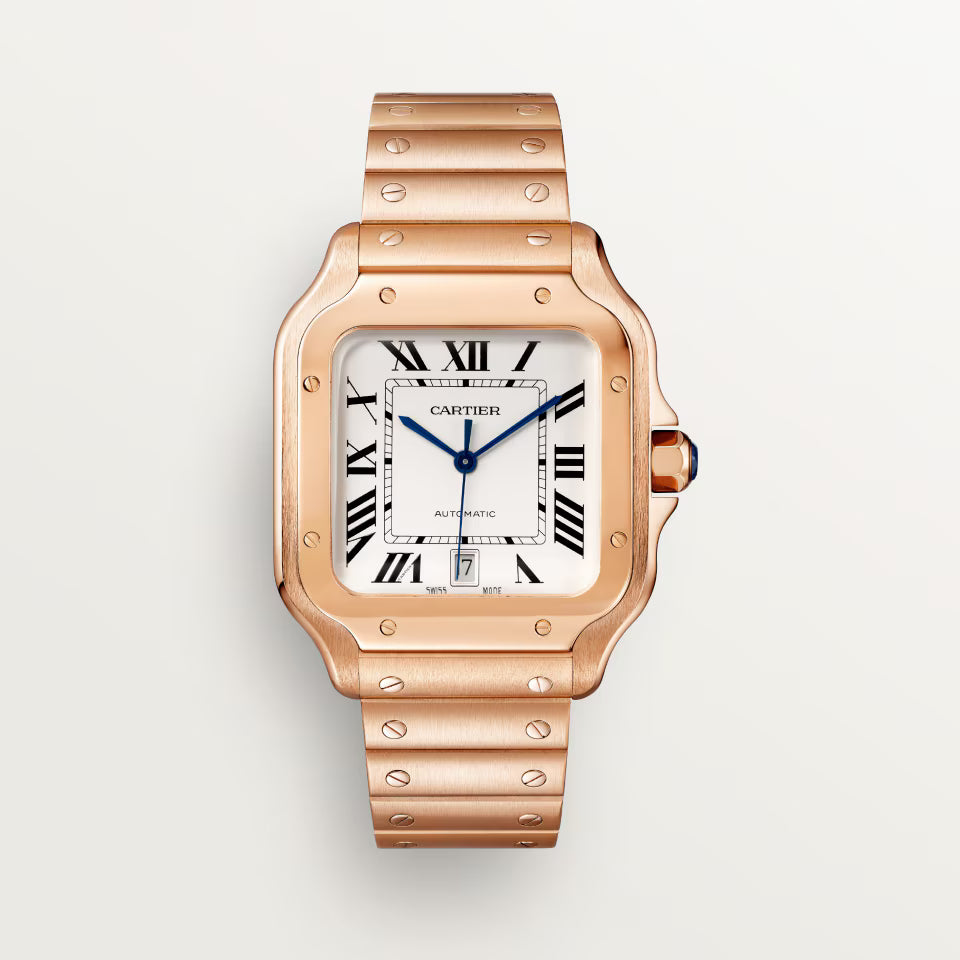 Square Case Watch, Rose Gold Tone, Large Model
