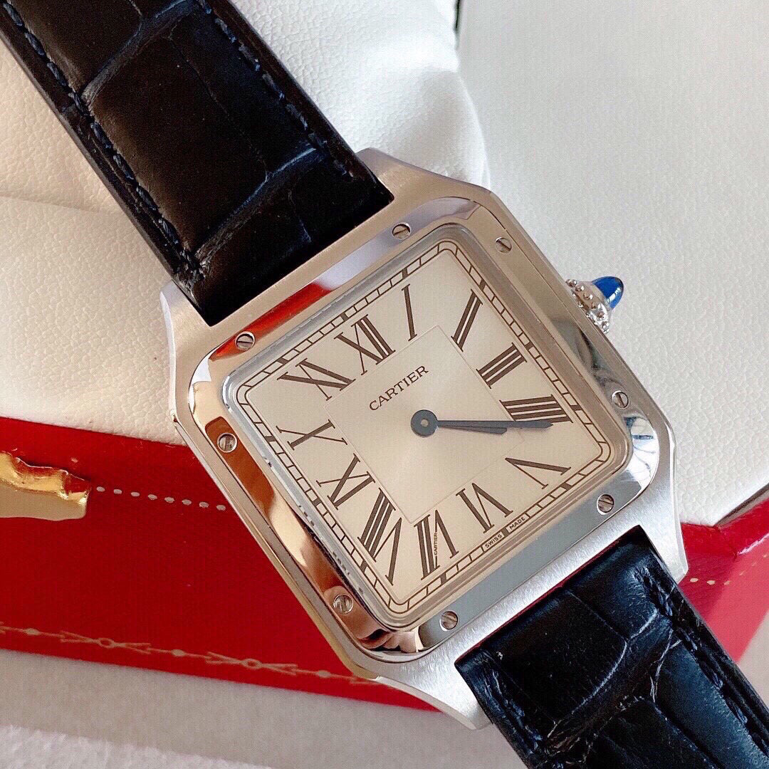 Slim Square Case Watch, Steel, Small Model