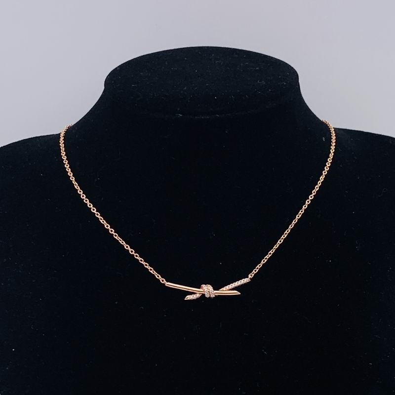 Knot Pendant Necklace, Rose Gold Tone