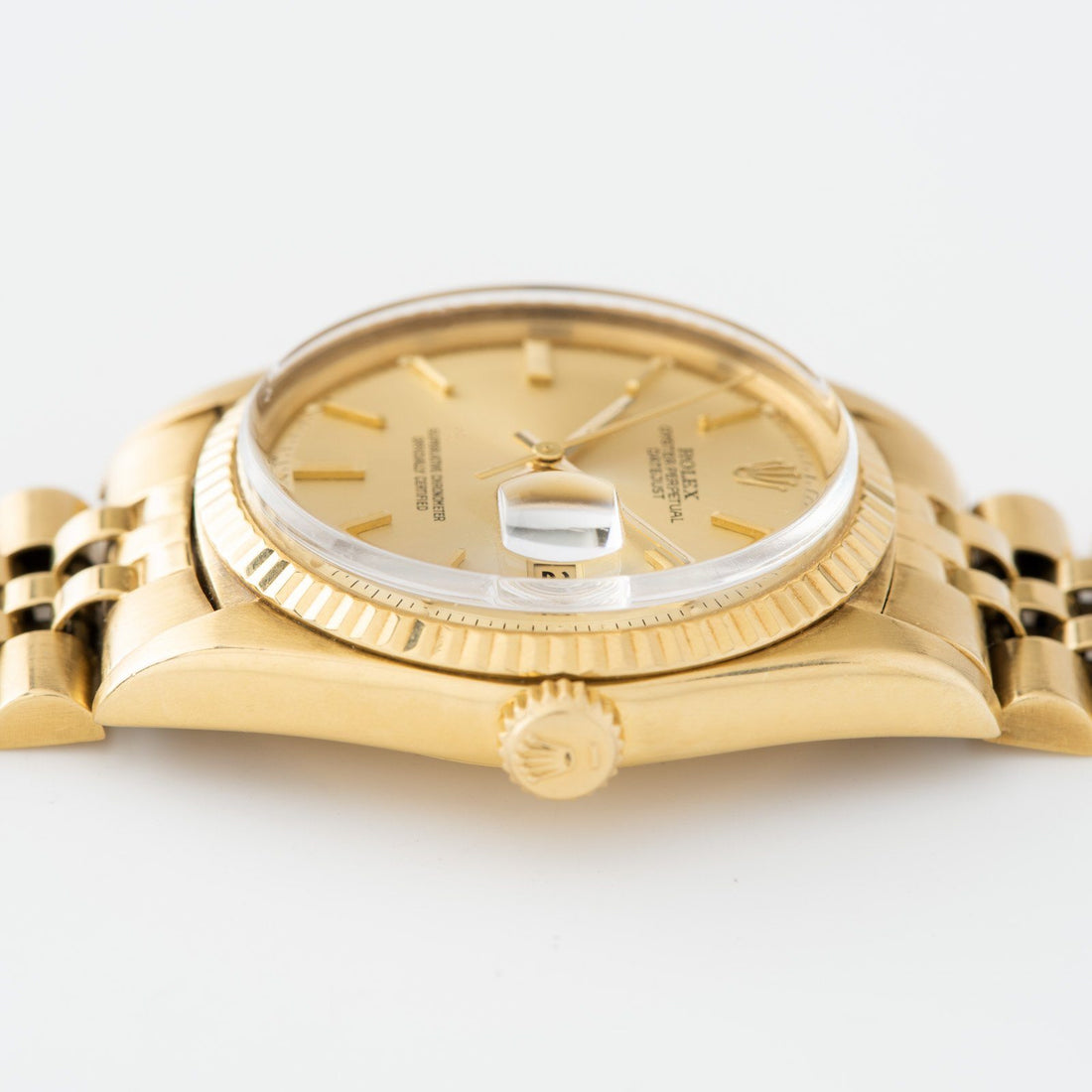 Classic Date Watch, Yellow Gold Tone, Steel, 31 mm