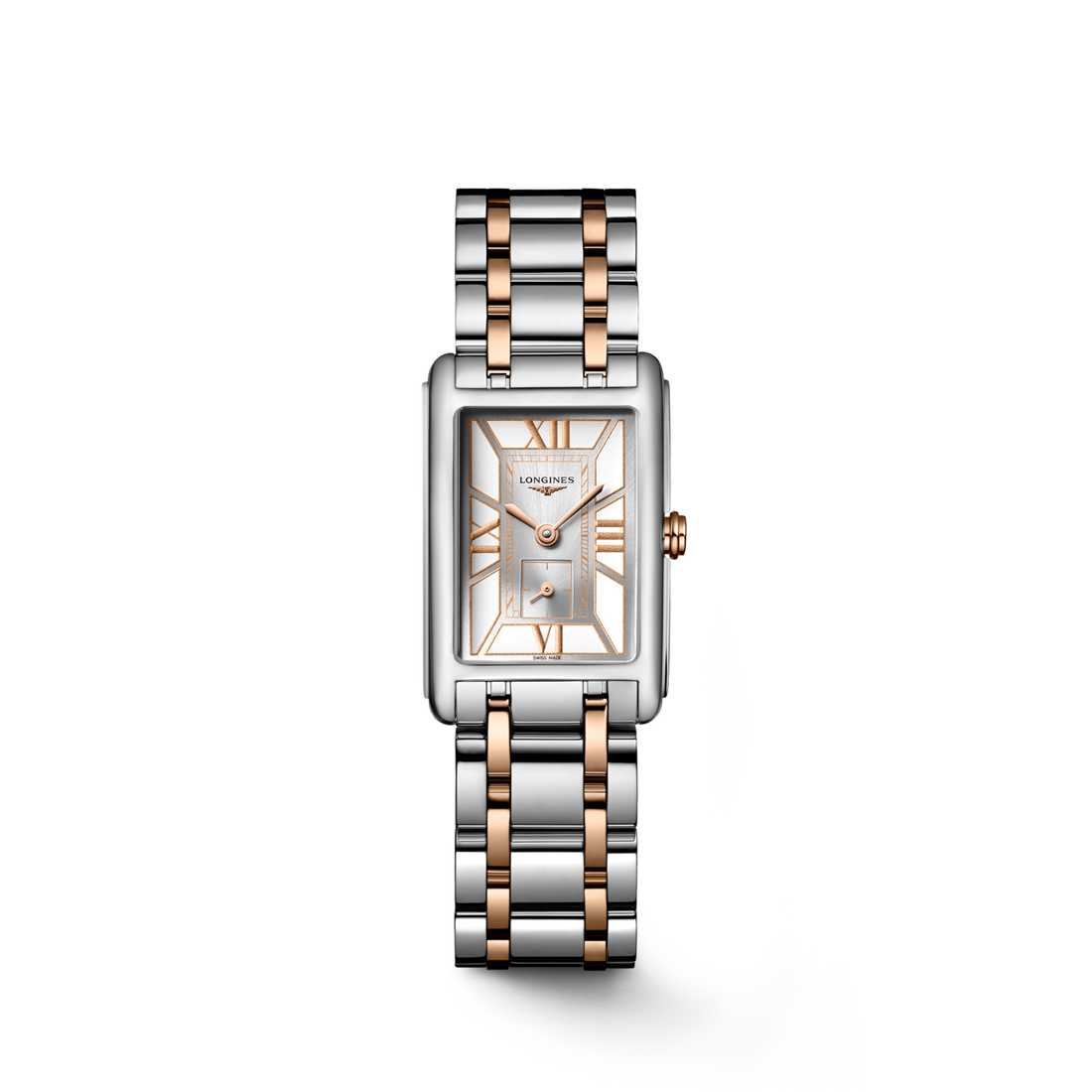 Rectangular Case Watch, 18K, Rose Gold Tone, Steel