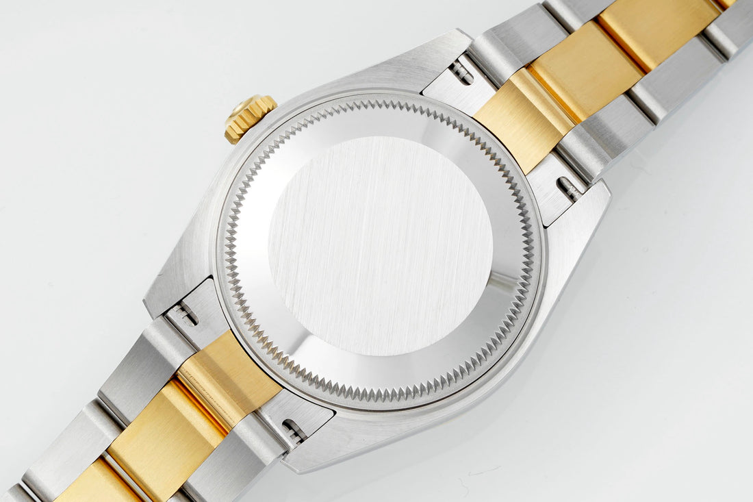 Classic Date Watch, Yellow Gold Tone, Steel, Stone-Set, 31 mm