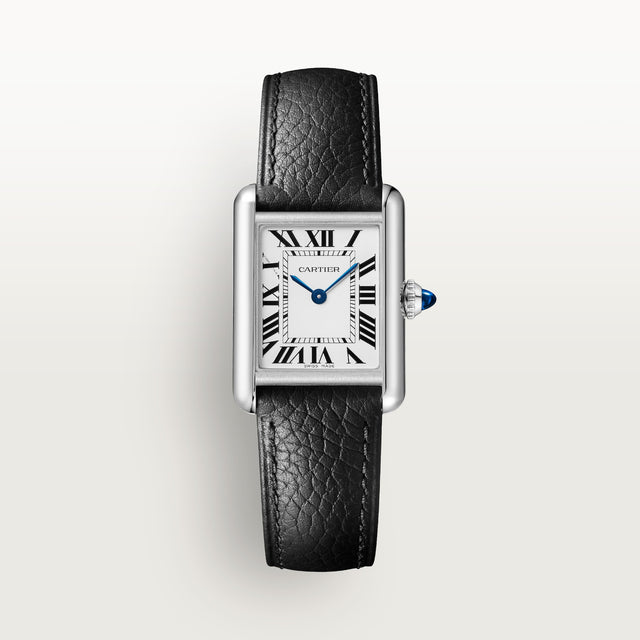 Rectangular Case Watch, White Gold Tone, White, Large Model