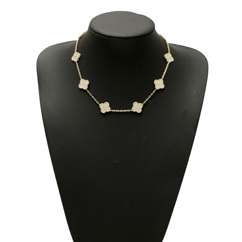 Quatrefoil Pendant Necklace, Agate, Stone-Set, 10 Motifs, Yellow Gold Tone