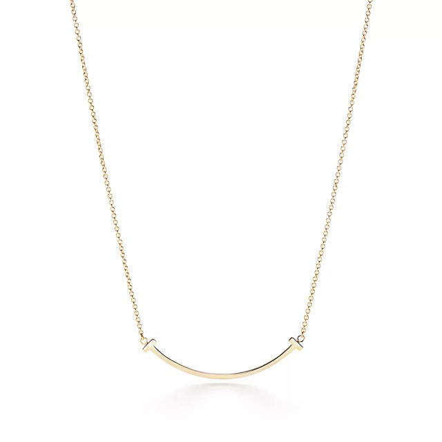 Smile Bar Pendant Necklace, Rose Gold Tone