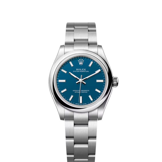 Round Automatic Watch, White Gold Tone, Steel, White, 31 mm