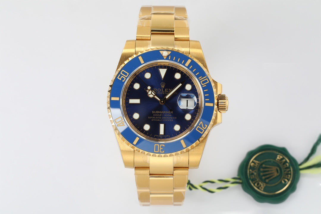 Dive-Style Watch, Yellow Gold Tone, 41 mm