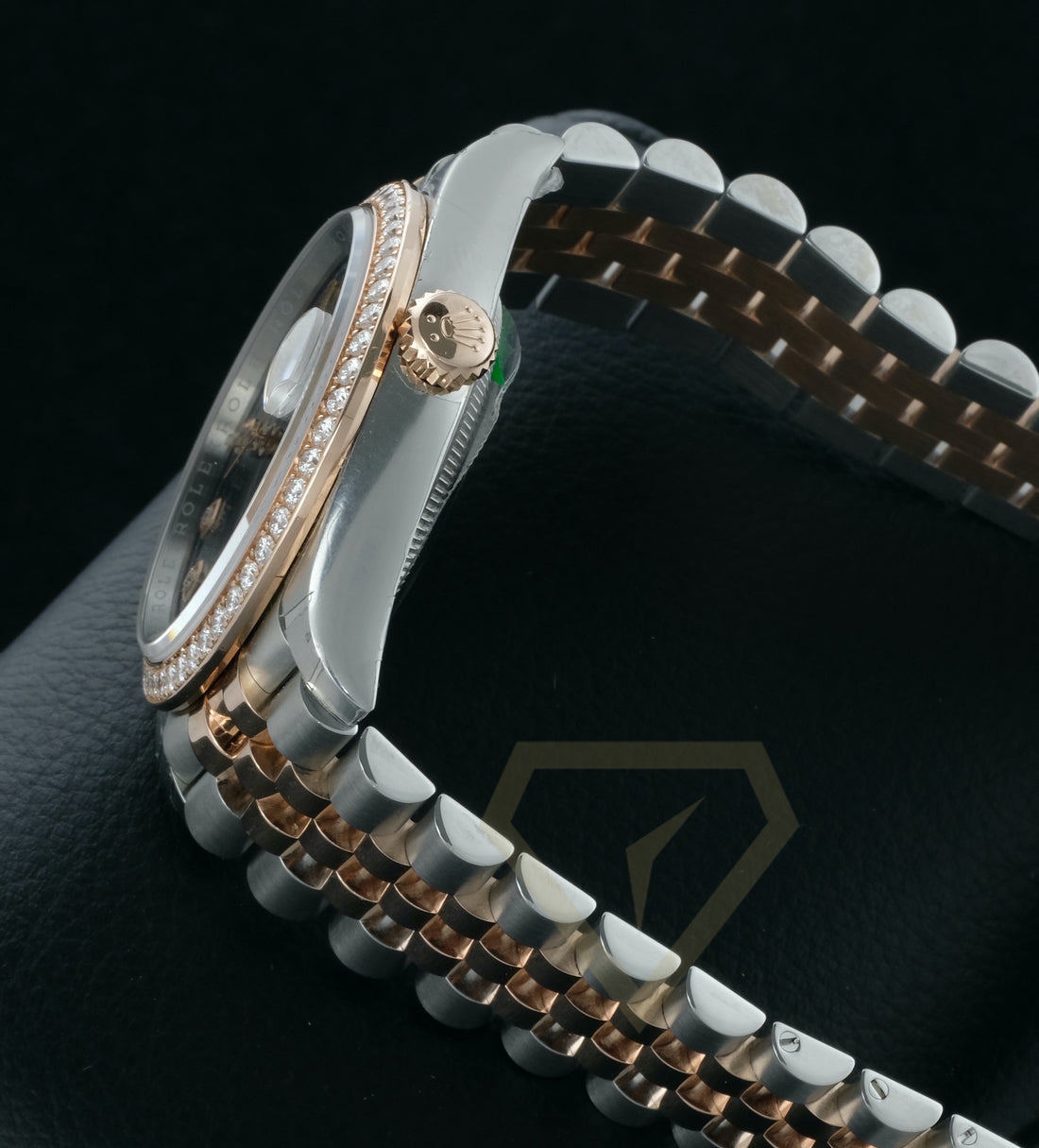 Classic Date Watch, Steel & Rose Gold Tone, Stone-Set Bezel, 36 mm