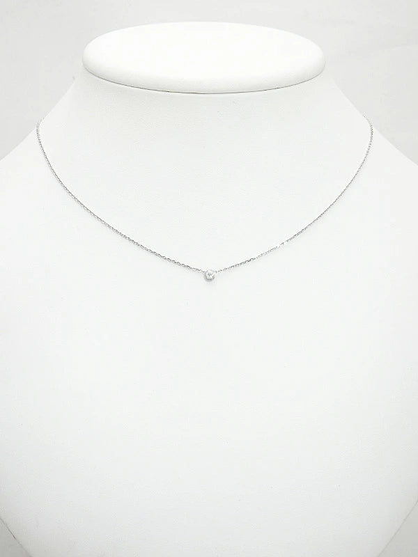Heart Pendant Necklace, Rose Gold Tone, Stone-Set, Mini Model