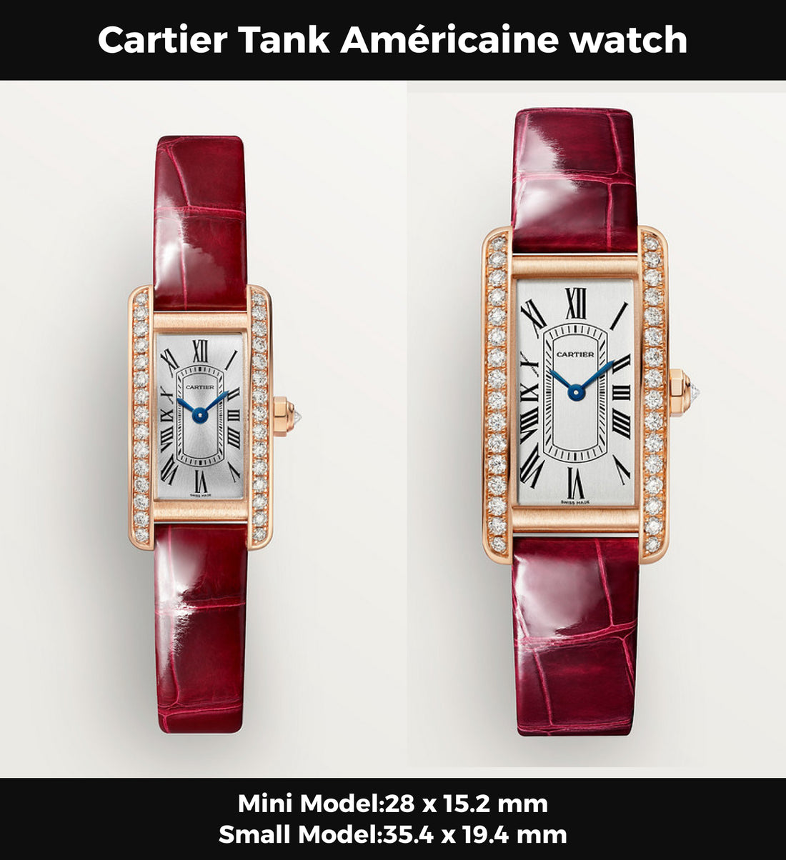 Rectangular Case Watch, Yellow Gold Tone, Stone-Set, Mini Model