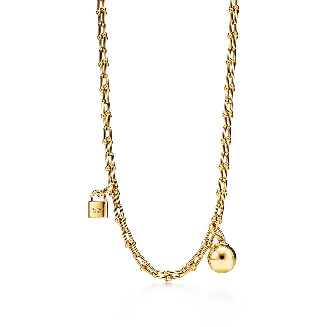 Link Chain Necklace, Yellow Gold Tone