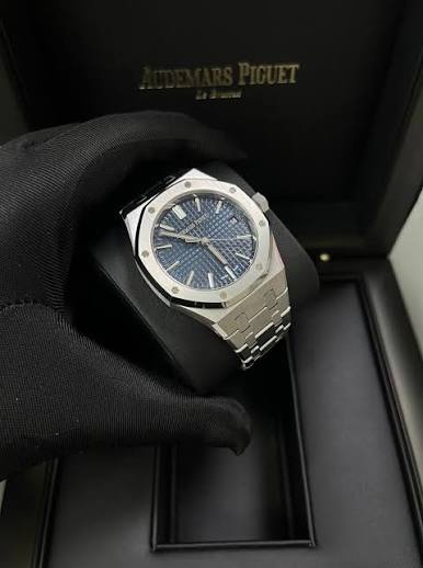 Octagonal Bezel Watch, White Gold Tone, White, 41 mm