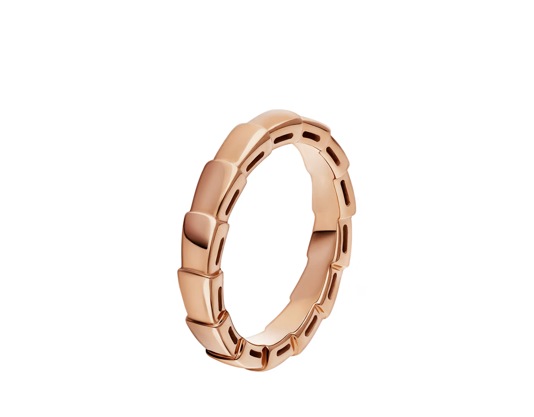 Snake-Scale Ring, Rose Gold Tone