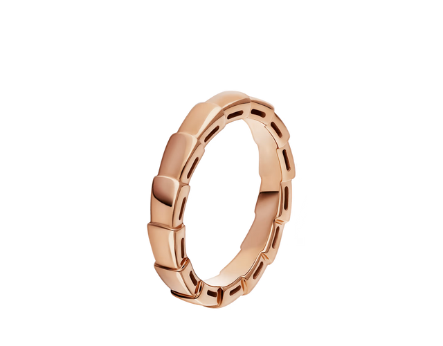 Snake-Scale Ring, Rose Gold Tone
