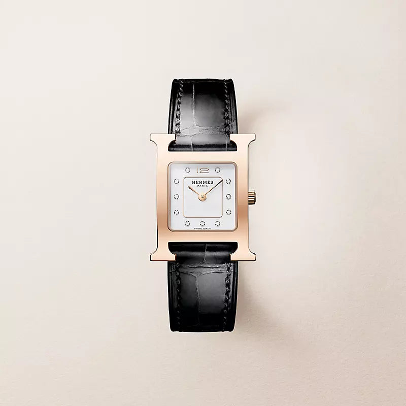 H-Case Watch, Rose Gold Tone, Small Model, 25 mm