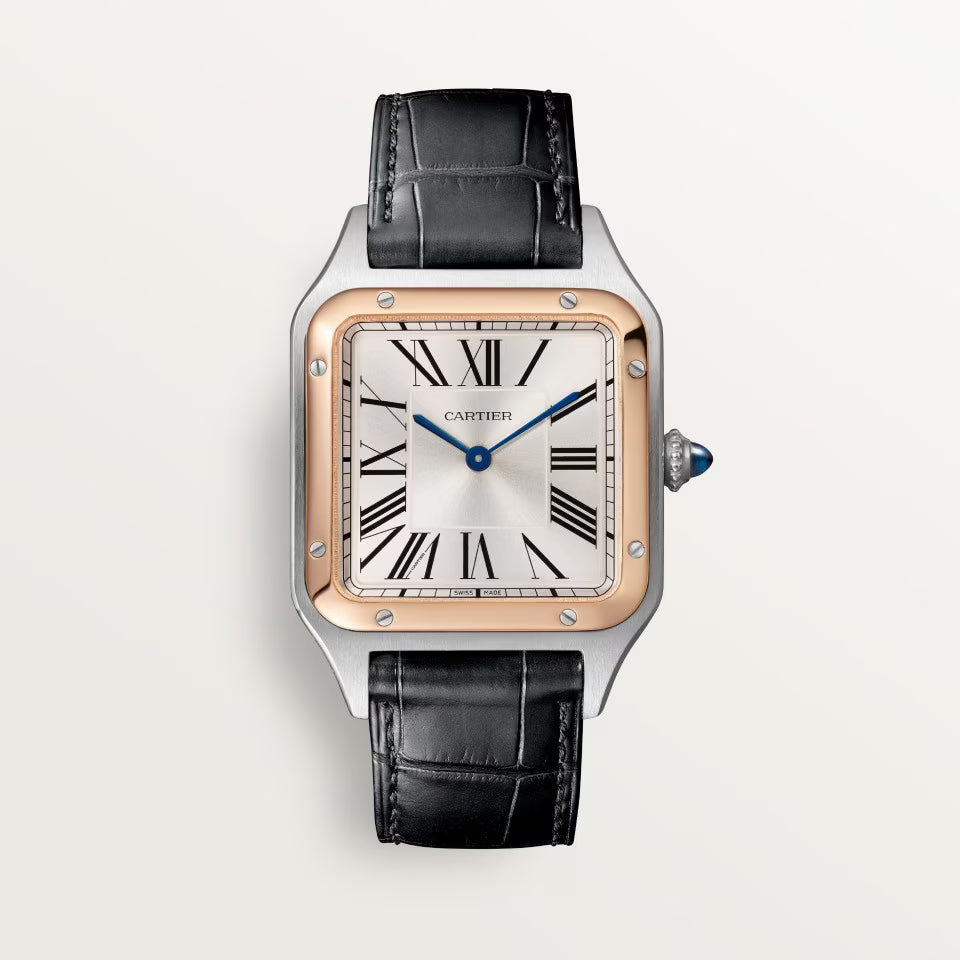 Slim Square Case Watch, Rose Gold Tone, Steel, Large Model