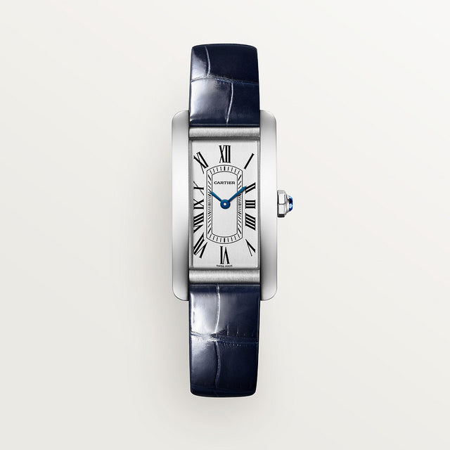 Rectangular Case Watch, White Gold Tone, White, Small Model