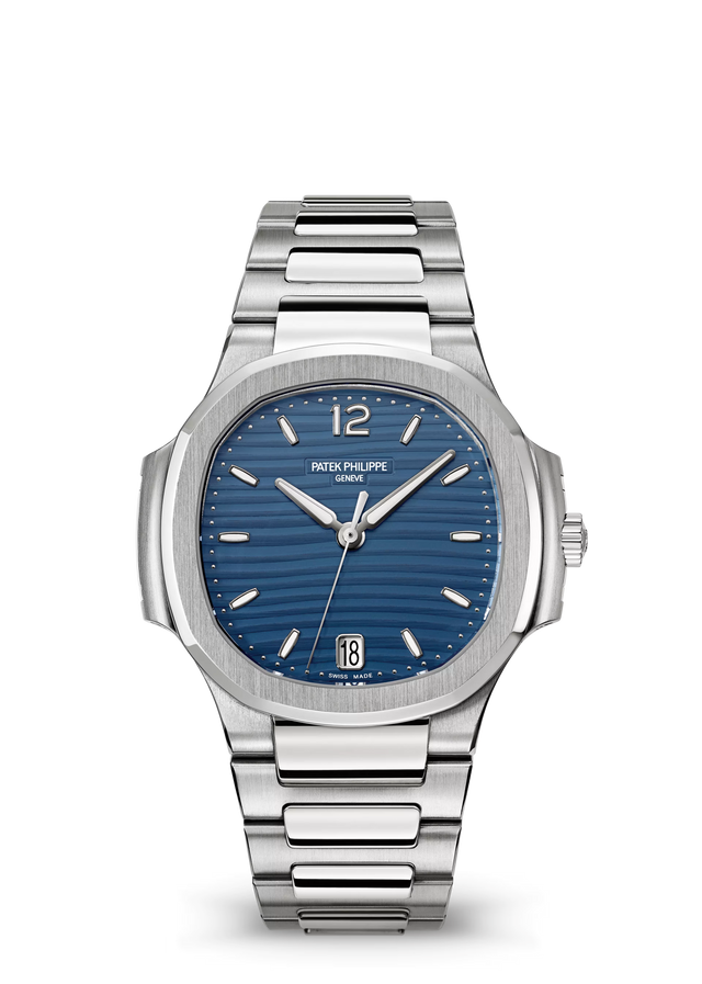 Porthole Case Watch, White Gold Tone, White