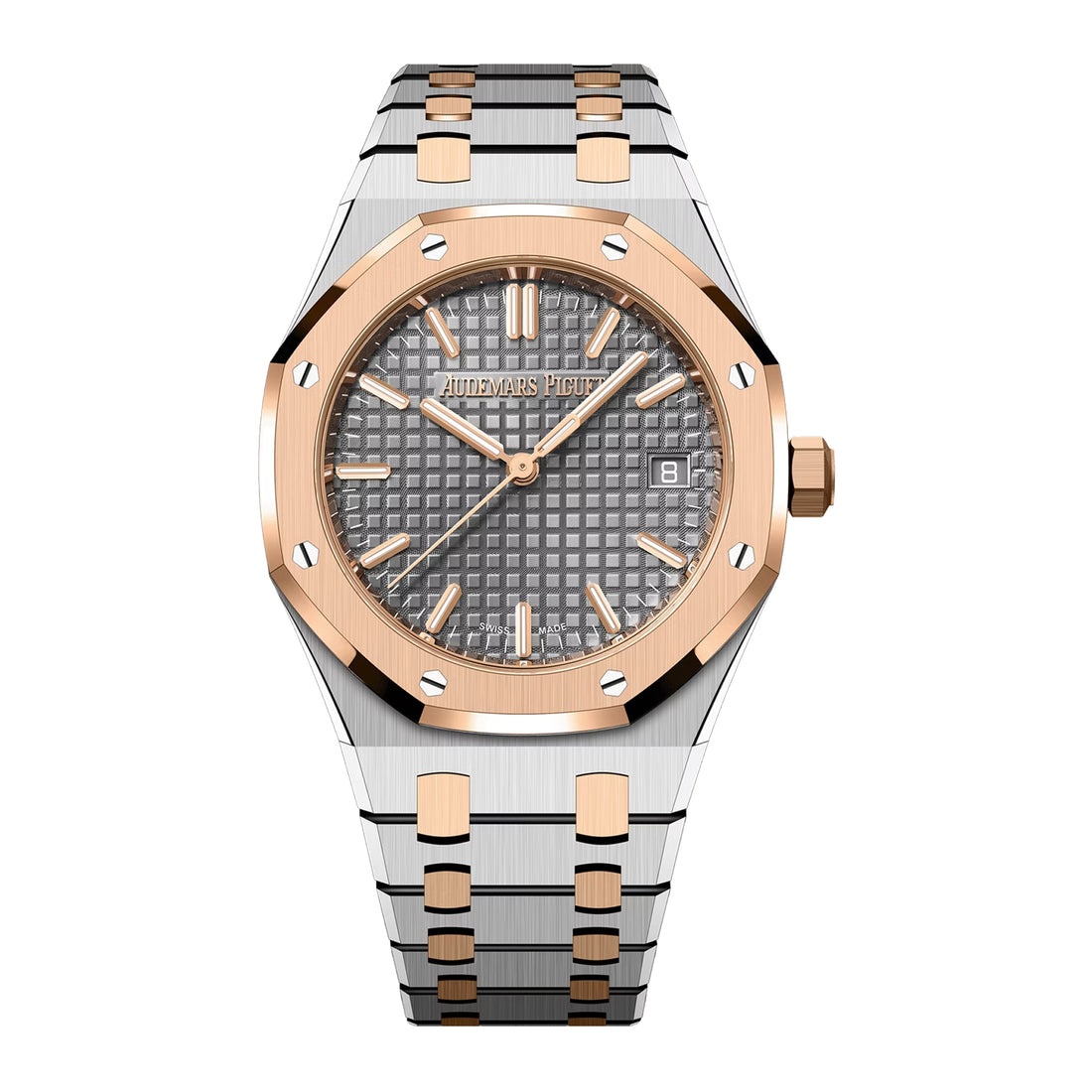 Octagonal Bezel Watch, Rose Gold Tone, 34 mm