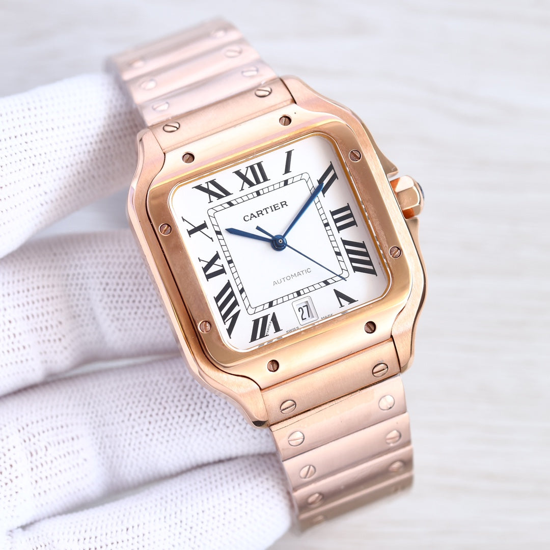 Square Case Watch, Rose Gold Tone, Large Model