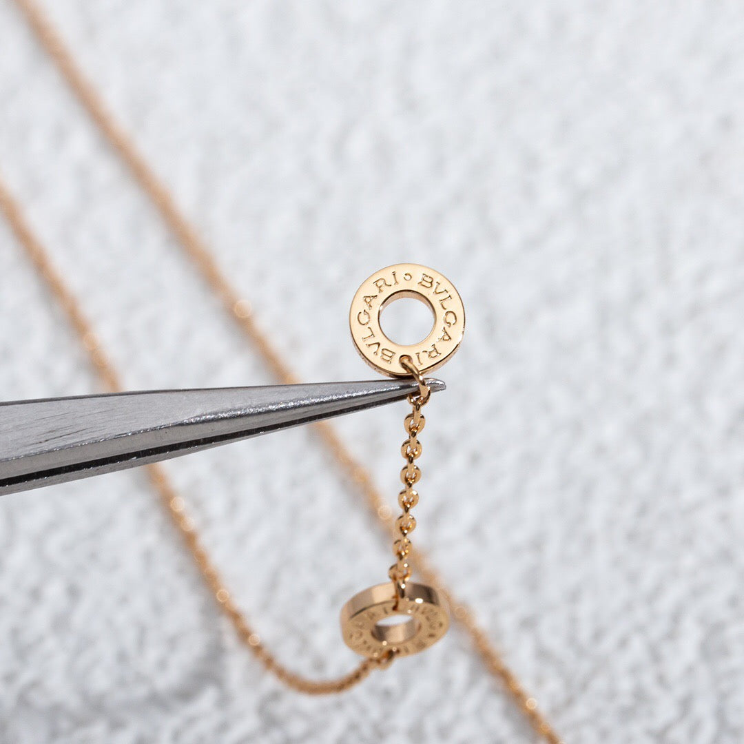 Fan-Motif Necklace, Rose Gold Tone, Stone-Set, Turquoise