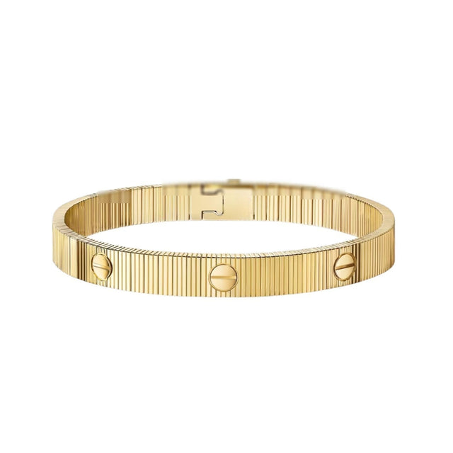 Flexible Screw-Lock Bracelet, 18K Gold Plated