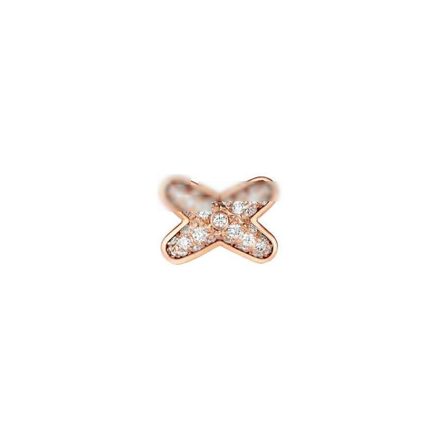 Linked Motif Pavé Earrings, Rose Gold