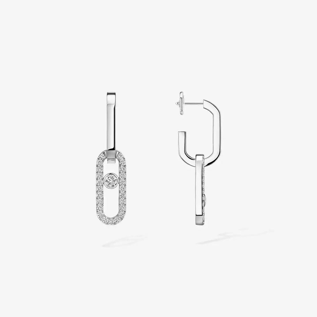 Linked Sliding Stone Earrings