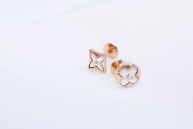 Star-and-Sun Stud Earrings, Mother of Pearl