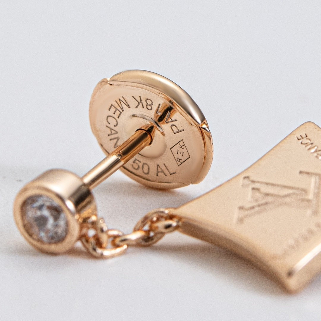 Star Motif Pavé Earrings, Gold