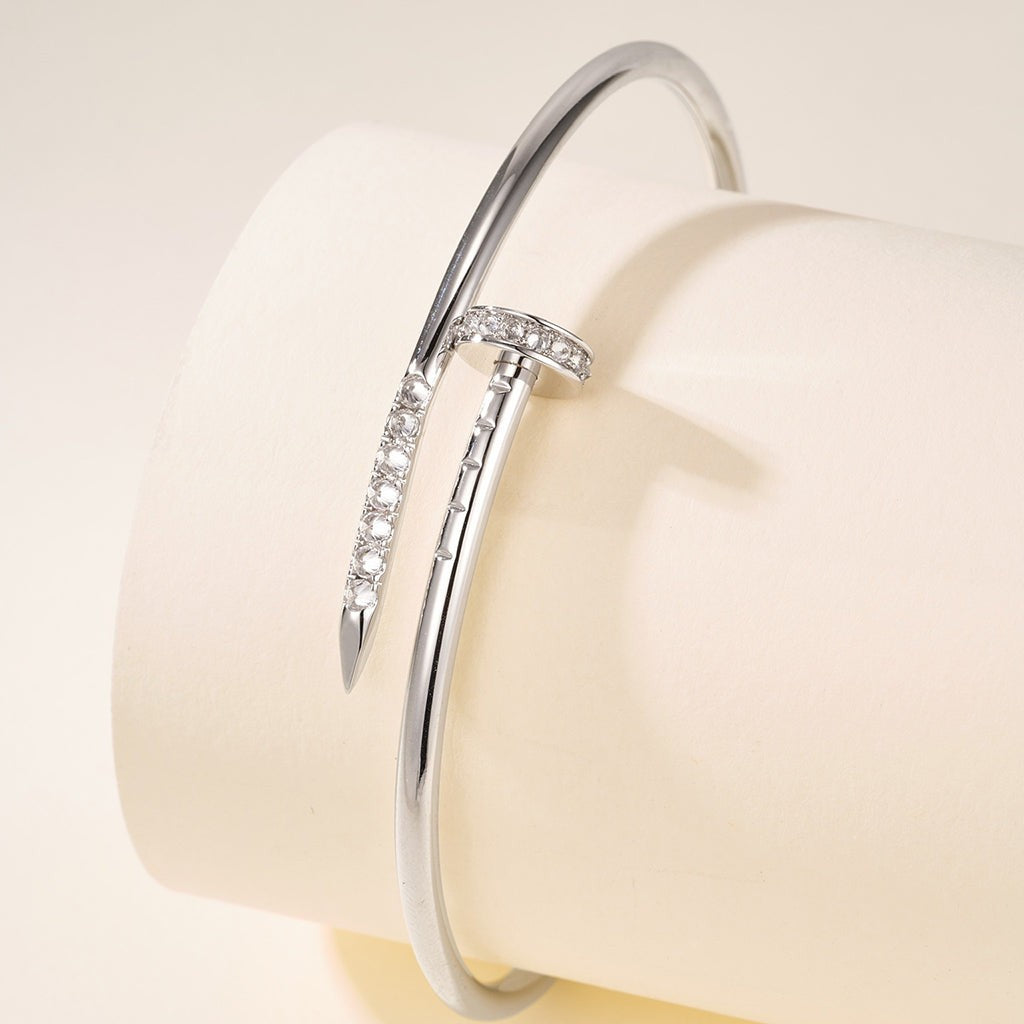 Wrapped Nail Bracelet, 2.5 mm, Stone-Set