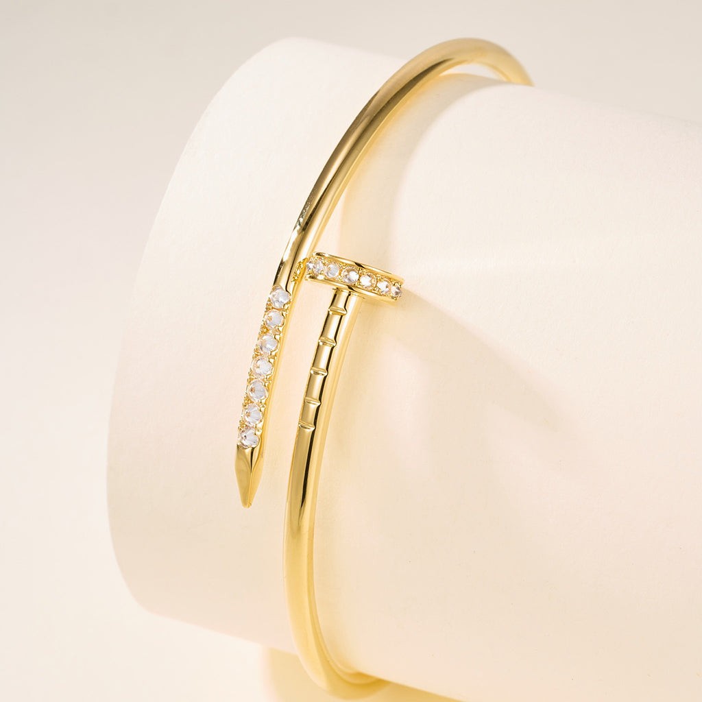 Wrapped Nail Bracelet, 2.5 mm, Stone-Set